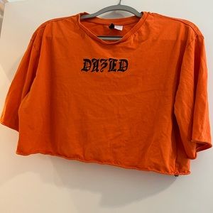 Cropped Orange T-shirt from H&M. Size: M.